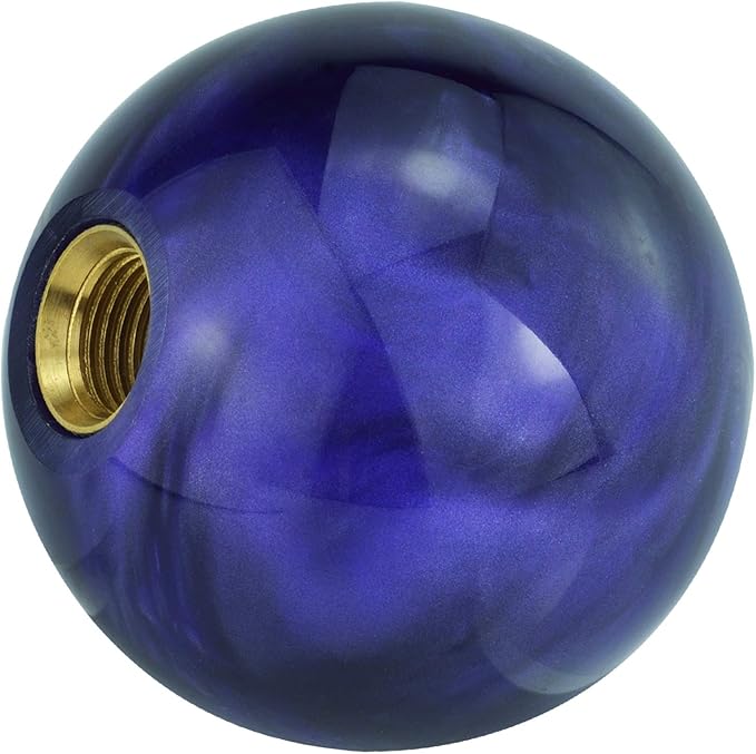 Lunsom Round Shift Knob, Ball Shape Gear Shifter Lever Head Shift Ball Car Stick Handle Fit Most Automatic Manual Transmission Vehicle (M8x1.25, Purple)
