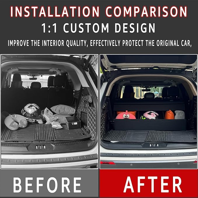 Car Trunk Organizer for AMG E 53 2019-2025 - Custom Fit,Large Space Outdoor Trunk Organizer,Black,Adjustable Partition Design,All-Season Use,for AMG E 53 19-25