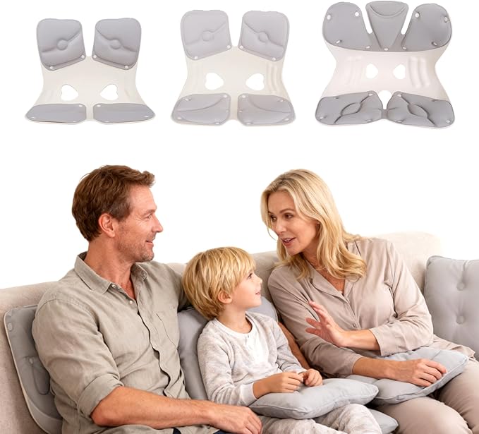 3 PCS Ergonomic Back and Lumbar Support Pillow for Office Chair, Legless Floor Seat with Back Support and Detachable Cushion, Office Chair Posture Corrector for Family Sets