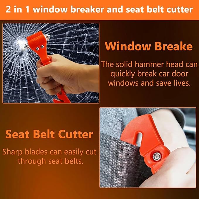 Car Window Breaker Hammer and Seat Belt Cutter 2-in-1, Emergency Escape Tool, Safety Glass Breaker, Automotive Safety Essentials and Accessories, 20 Packs