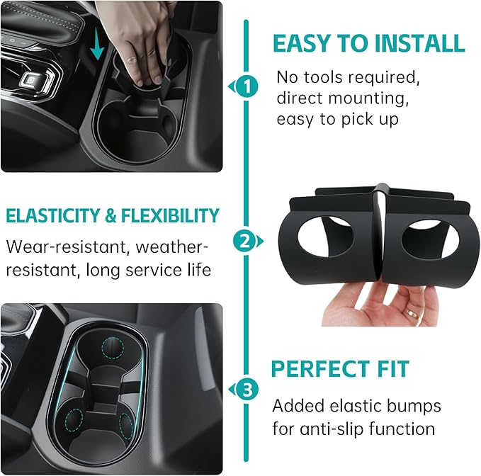 Cup Holder Organizer Compatible with 2023-2025 Chevy Colorado/GMC Canyon Accessories, Noise-Free Water & Dust Proof Insert Console Drink Holder Protector for 23-25 Chevrolet Colorado
