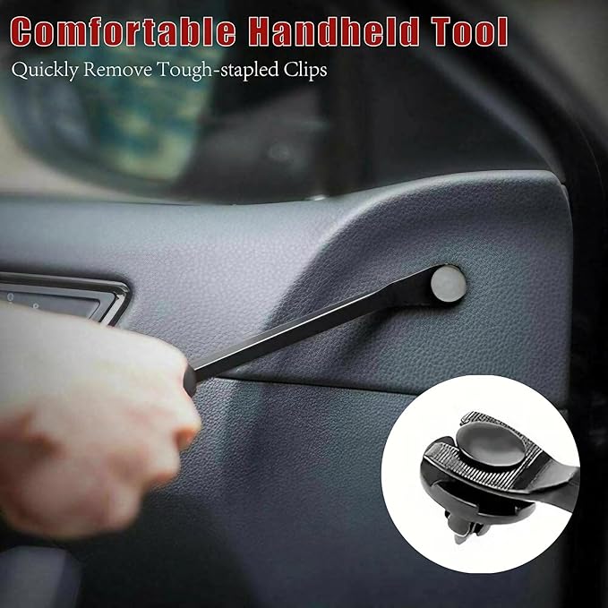 1 PCS Car Clips Fastener Remover Tool, Car Panel Dashboard Door Window Tool, Fastener Car Panel Door Interior Window Tool, Clip Puller Rivet Removal Tool (Black)