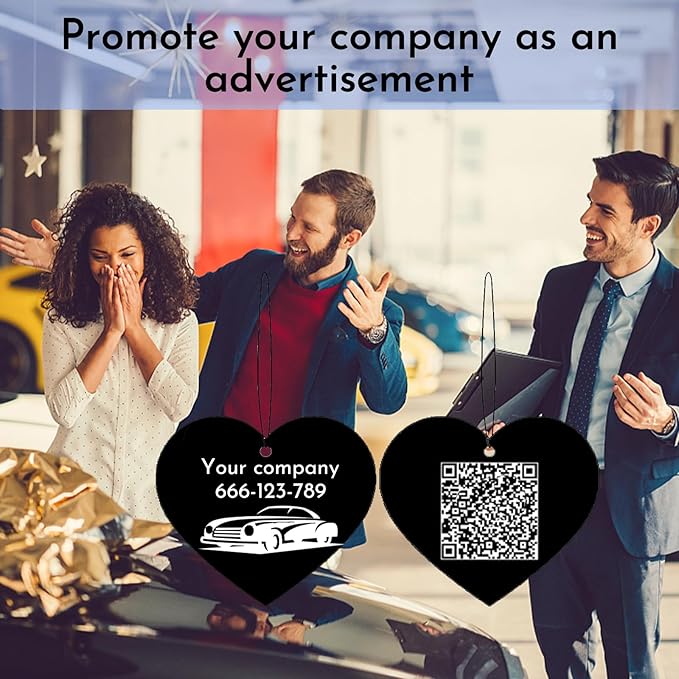 10/20Pcs Custom Logo Air Freshener for Car Bulk,Wholesale Personalized Double-Sided Car Air Fresheners with Photo Text Logo (10pcs-Heart)