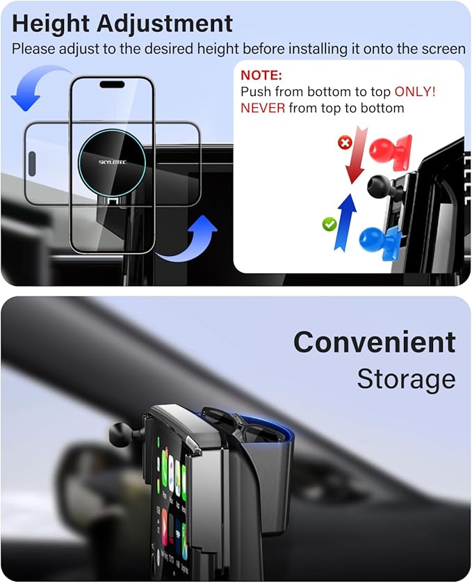 Phone Holder for BMW 5 Series M5 2017 2018 2019 2020 Accessories 10.25-Inch Screen Fixed Clip, Car Magnetic Phone Mount Compatible with MagSafe, Strong Magnets Fast Wireless Charger Cell Phone Base