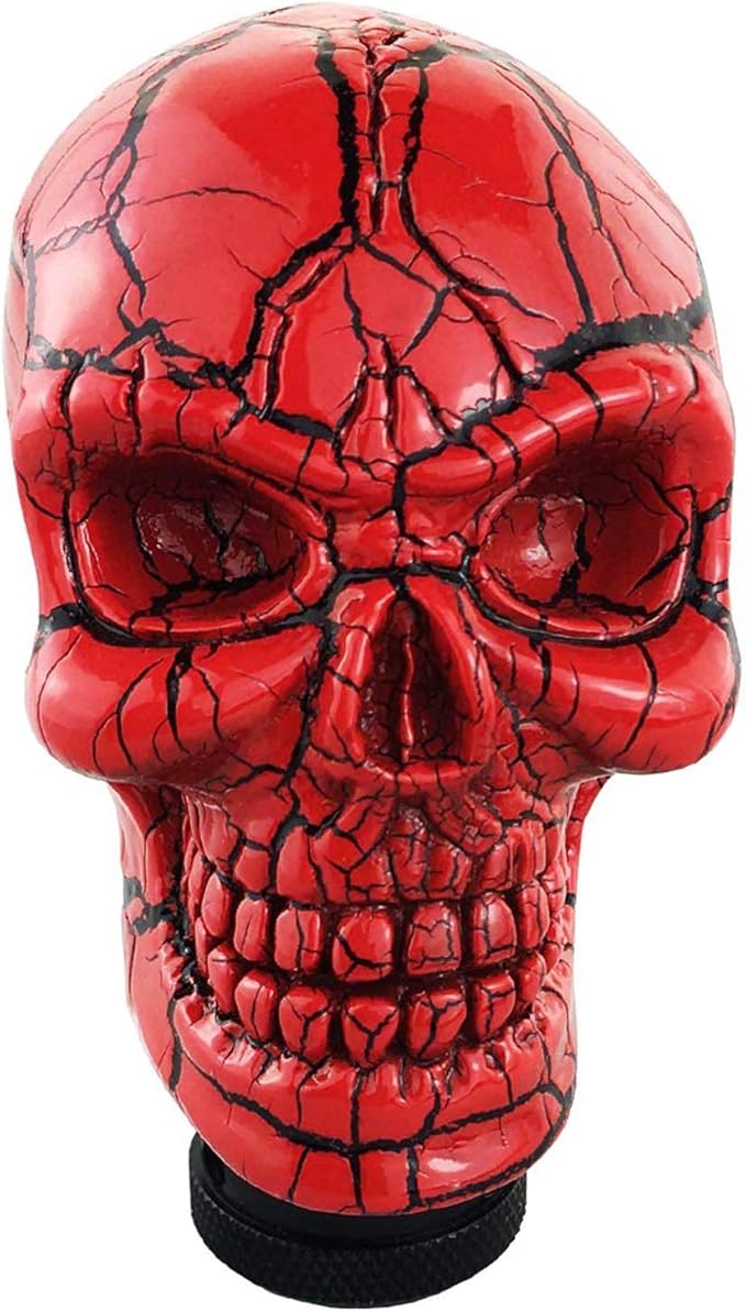Abfer Shift Knob Automatic Gear Shifter Red Manual Stick Shift Handle Skull Shifter Knobs for Car Vehicles