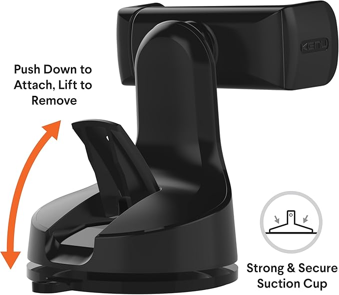 Kenu Airbase Pro Car Phone Mount for Dashboard and Windshield - Desk Phone Stand - 360 Degree Rotation - Grips Expand to 3.6 Inches - Elegant Design - Fits Latest iPhones, Samsung, and Android Phones