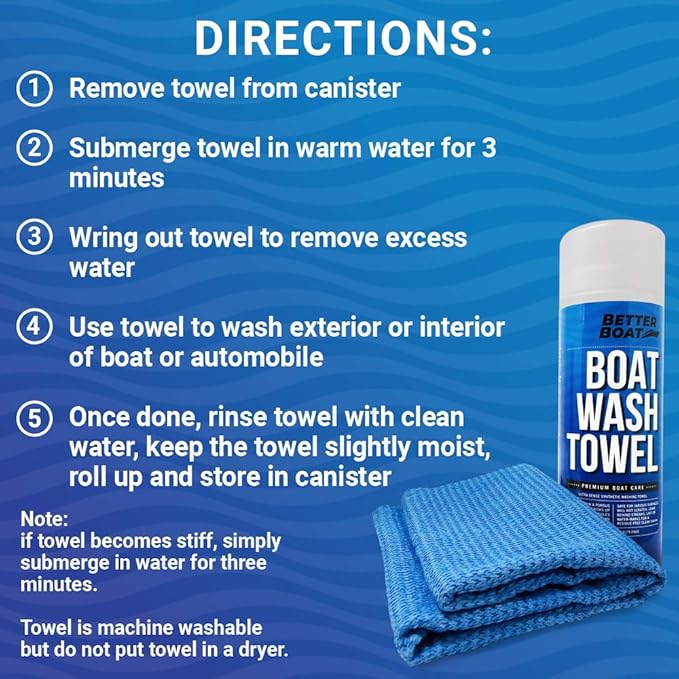Super Absorbent Towels, Synthetic Chamois Cloth for Car and Boat Drying, Smooth Cooling Towel, Marine Grade Cleaning Supplies, PVA Shammy Wash Towel 1 Pack