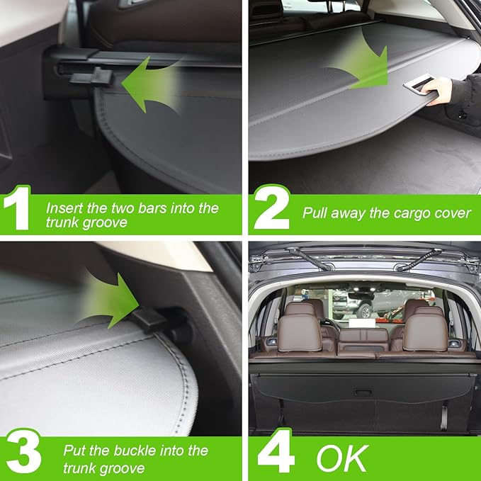 Cargo Cover for Hyundai santa fe 2024 2025 2026 Accessories Trunk Cover Rear Trunk Organizer Security Cover Shielding Shade, Black