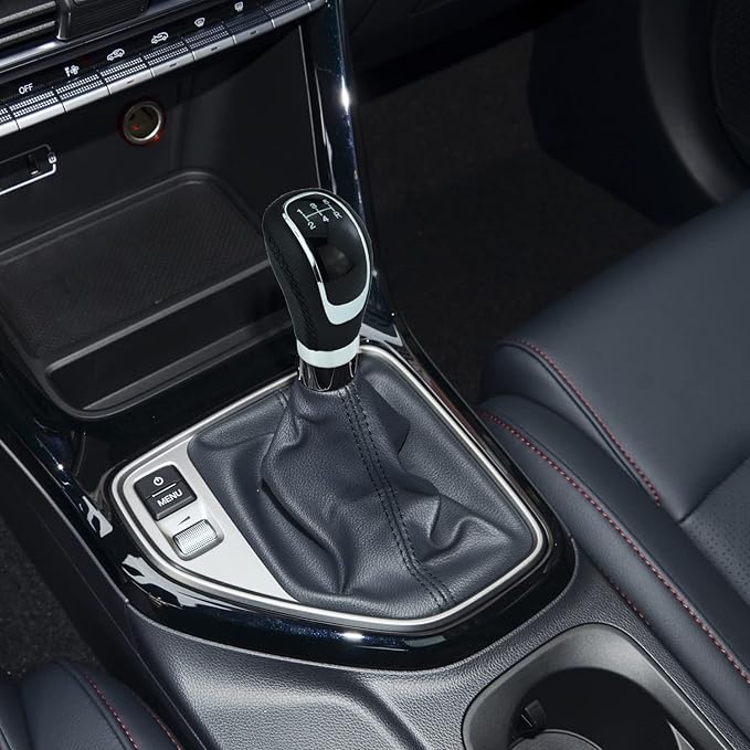 5 Speed Car Shifter Knob PU Leather Gear Lever Handle Car Transmission Stick Head for Most Manual Automotive Vehicles (Black Stitches)