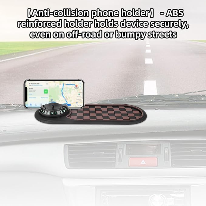 Multifunctional Car Anti-Slip Mat with Phone Holder, 360°Rotatable Mobile Phone Holder Anti Slip Pad for Car Dashboard Keys Sunglasses Gadgets Storage