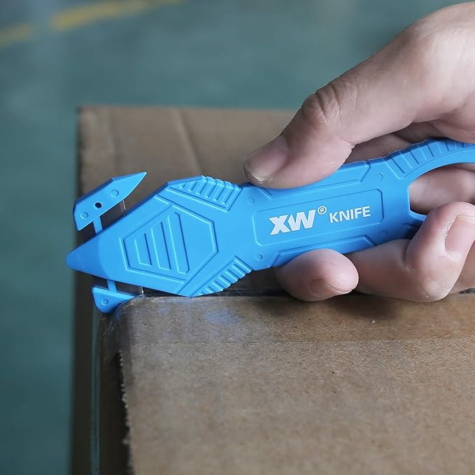 XW Safety Box Cutter of Stainless Steel Blade, Carton and Package Opener of Assorted Colors, 12-Pack