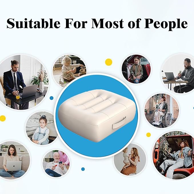 Adult Booster Seat for Car/Portable Booster Seat for Driver/Breathable Non-Slip Seat Cushions with Practical Handle for The Car, Office, Wheelchair, Broader Vision, 17.7"x15.7"x4.7"（Beige）