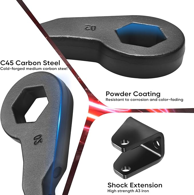 1-3 Inch Lift Leveling Kit - Lift Suspension Kit Compatible with 2001-2010 Silverado GMC Sierra 1500HD 2500 2500HD 3500 3500HD 2WD 4WD 8 Lug