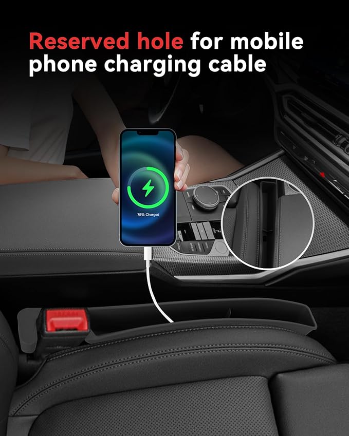 Car Seat Gap Filler, Seat Gap Organizer with Phone Holder, Car Seat Accessories, Car Organizer Fit SUV Truck-2PCS Pink