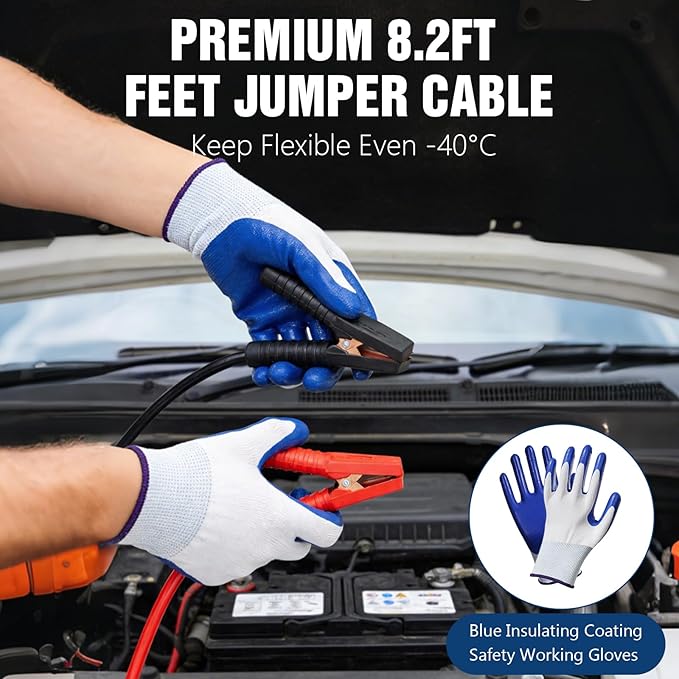 XOOL Car Emergency Kit with Jumper Cables, First Aid Kit, Tow Strap & Tool Set – 88PCS Roadside Safety Kit for Cars, Trucks & SUVs