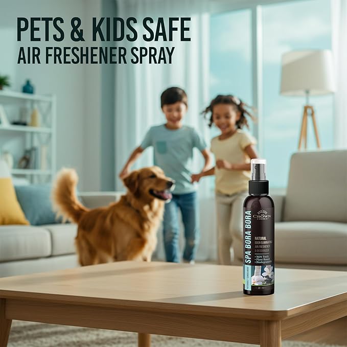Non-Toxic Odor Eliminator, Natural Sandalwood & Patchouli Air Freshener Spray for Home, Room, Closet & Couch Deodorizer, Long Lasting Bathroom & Toilet Freshener, Safe for Kids & Pets,2PK, 4 oz each