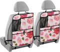 Pink Yellow Rose 2 Pack Backseat Car Organizer with Storage Pockets Seat Back Organizers for Kids Kick Mats Backseat Protector Automotive