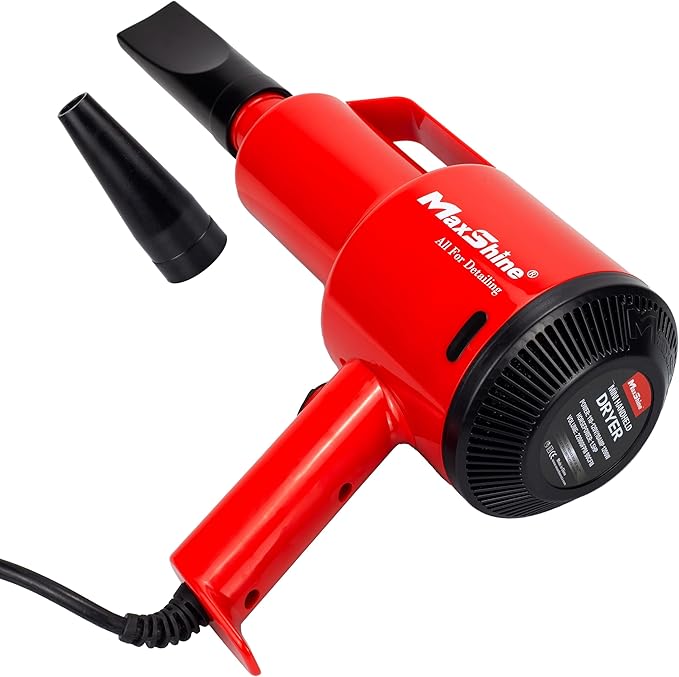 Maxshine Portable Car Dryer Air Blower with 2 Nozzles | Compact Handheld Power Blower for Car Drying, Cleaning, Detailing, Waxing & Coating | Ideal for Cars, Boats, Motorcycles, RVs & Home Use