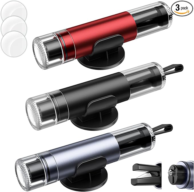 Car Safety hammer Seatbelt Cutter, Upgraded Transparent Lid Window Breaker Seatbelt Cutter Underwater,2 in 1 Emergency Automotive Escape Tools,Portable car Window Breaker Tool,car Accessories