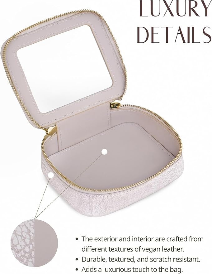 Popvibe Clear Makeup Bag Travel Cosmetic Case Transparent Toiletry Bag with Zipper, Portable Make Up Organizer Traveling Compact Car Bag for Essentials