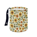Sunflower Print Collapsible Can Trash Can - Hanging Portable Dustbin Bin for Cars, Camping & Family Gatherings, Easy to Clean