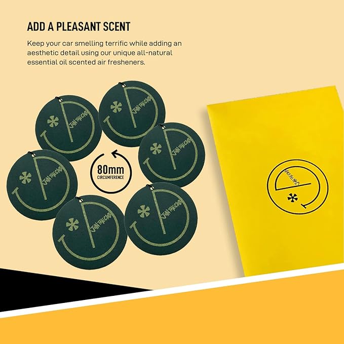 Join The Club 6-Pack Oudwood Car Air Freshener with Natural Essential Oils for Aromatherapy - Exquisite Hanging Scent for Men - Perfect for Cars & Compact Areas - Car Accessories