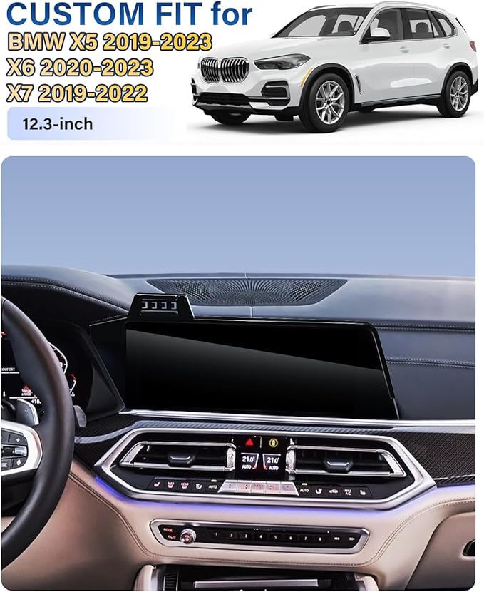 Phone Holder for BMW X5 2019-2023/X6 2020-2023/X7 2019-2022 Accessories 12.3-Inch Screen Fixed Clip, Car Magnetic Phone Mount Compatible with MagSafe, Magnets Fast Wireless Charger Cell Phone Base