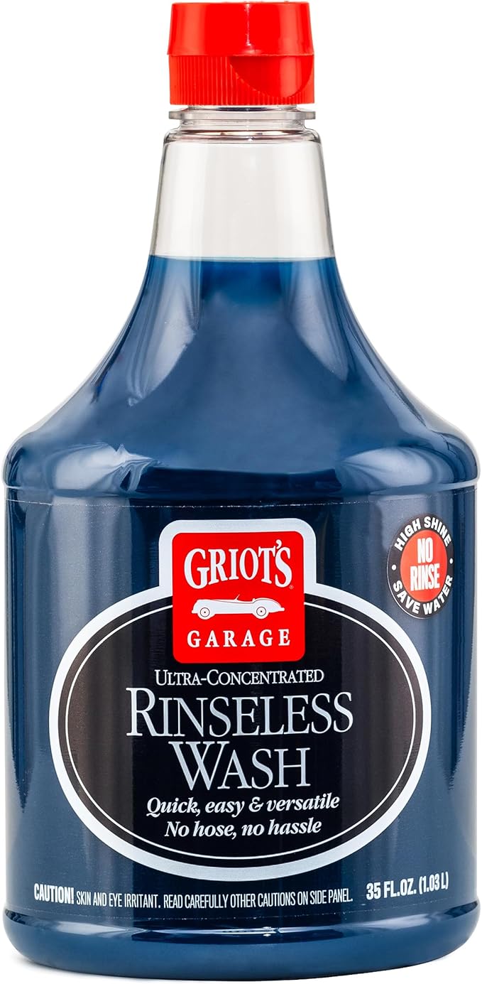 Griot's Garage Rinseless Wash for Car Cleaning and Detailing, No-Rinse Vehicle Washing, Dilutes Into Detailer, Clay Bar Lubricant, 10479, 35oz