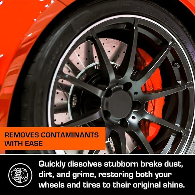 Ethos Handcrafted Car Care Total Wheel & Tire Cleaner - Professional All-In-One Solution for Sparkling Wheels & Tires | Dissolves Brake Dust, Dirt, and Grime | Safe for All Factory Finishes
