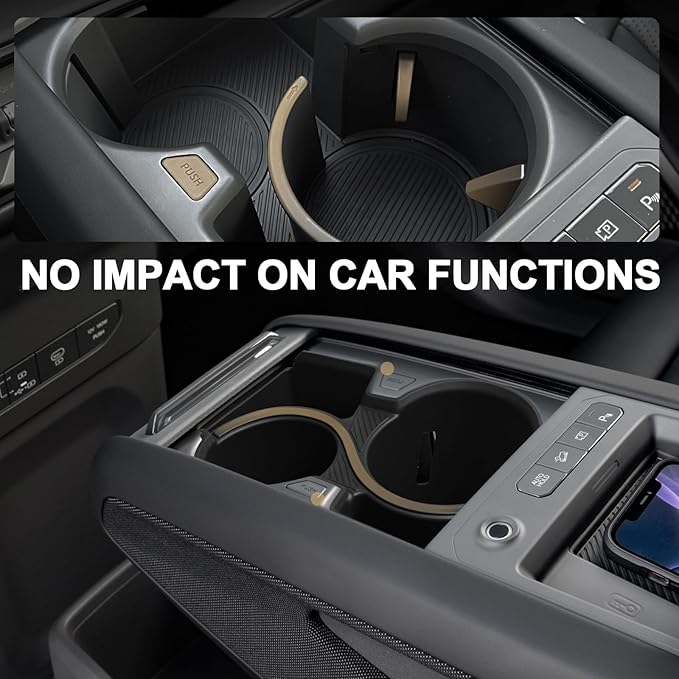 BestEvMod Center Console Cup Holder Inserts for 2024+ Kia EV9 Accessories Middle Console Armrest Front Drink Stopper Non-Slip Organizer Drink Cup Holder Organizer(Not for Wind/Light/Light Long Range)