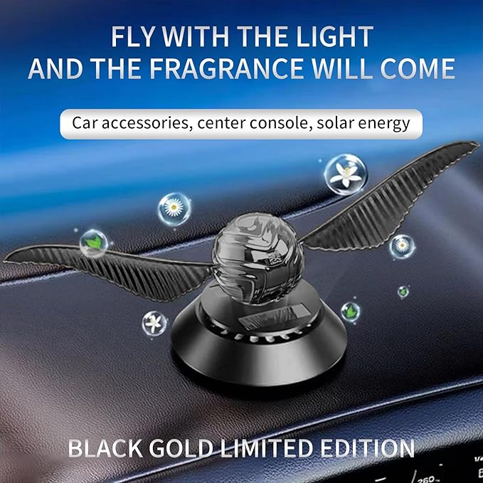 MAJESTY`S SECRET PHEROMAX Solar Car Air Freshener Diffuser, Odor Eliminator for Vehicle Scenting Device, Long Lasting Scent for Auto, Automotive Accessories Interior Scent Diffuser (black)