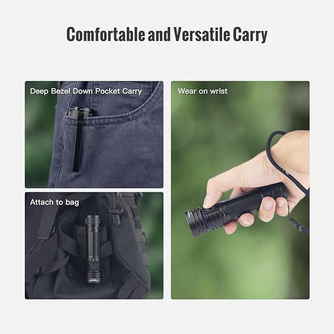 ThruNite TC20 V3 LED Rechargeable Flashlight, 4720 High Lumens Super Bright Powerful Handheld Light, USB-C Charging Tactical Flash Light with Battery, Water Resistant Torch for Camping, and Emergency