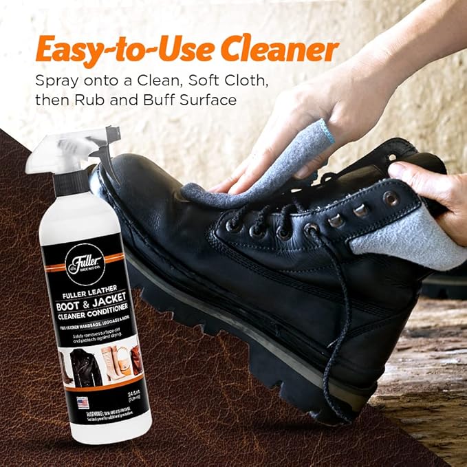Fuller Brush Leather Boot and Jacket Cleaner Conditioner - Natural Oil Formula for Leather, Vinyl, Backpacks & Luggage - Removes Dirt, Dust, and Grime - Pack of 1