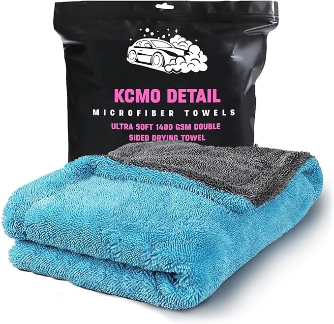 Car Drying Towel - 3ftx2ft XL-Popular Pick Among Detailing Pros -Aqua 1400 GSM Microfiber Accessory - Absorbs Over 8lbs of Water - Leaves No Streaks, Spots or Scratches-Dries an Entire Car