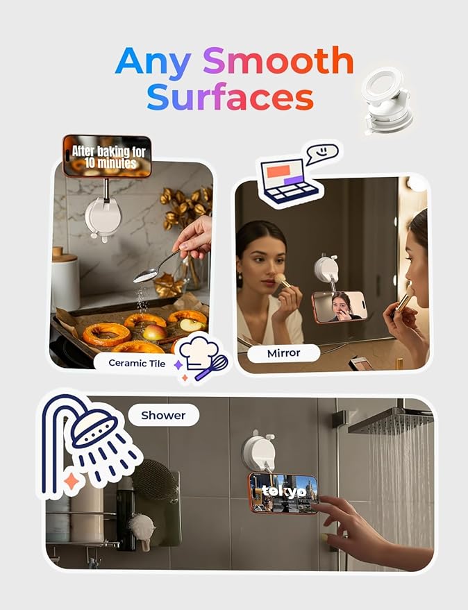 LISEN for Magsafe Car Mount, Magnetic Phone Holders for Your Car, Vacuum Phone Mount for Car Accessories for Men Women, SuctionPro Gifts Kits, Girl Car Accessories, for iPhone 17 Pro Max, White