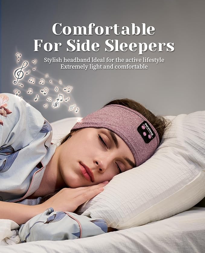 Perytong Sleep Headphones Wireless, Bluetooth Sports Headband Headphones with Ultra-Thin HD Stereo Speakers Perfect for Sleeping,Workout,Jogging,Yoga,Insomnia, Air Travel, Meditation (Purple)