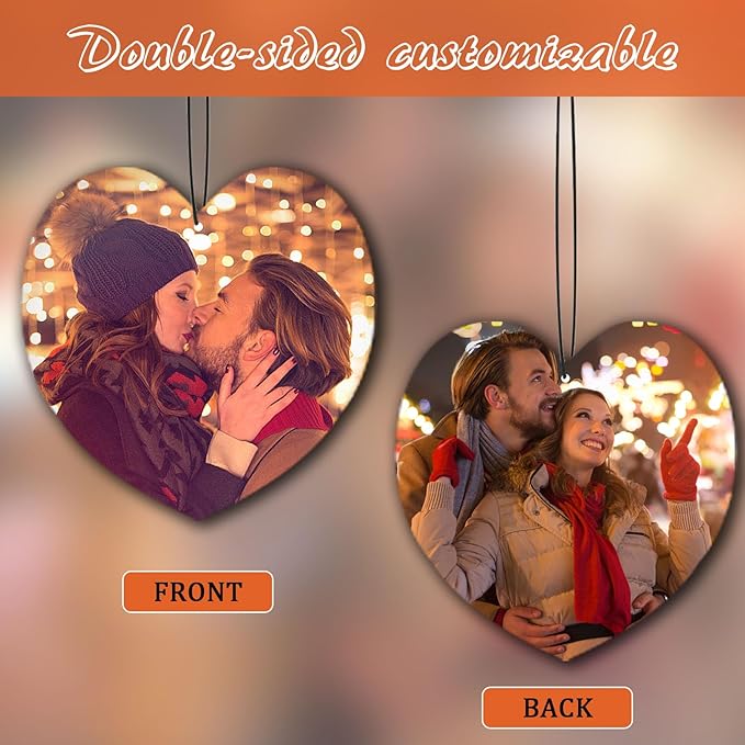 10/20/50/100/Pcs Custom Air Freshener for Car Bulk, Personalized Air Fresheners for Car,Smell Air Fresheners With Picture Text, Hanging Ornaments for Rear View Mirror. (Heart-shaped)