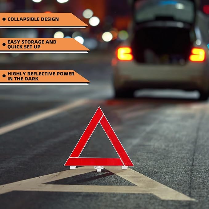 Car Roadside Emergency Kit,Auto Vehicle Truck Safety Emergency Road Side Assistance Kits with Jumper Cables,Safety Hammer,Reflective Warning Triangle,Tire Pressure Gauge,Tow Rope,etc