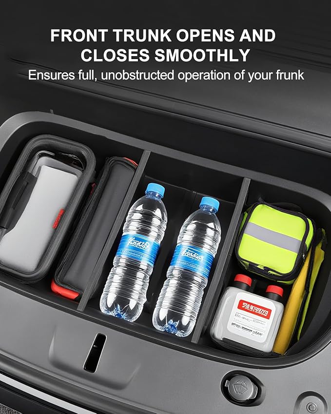 2PCS Front Trunk Partition for Tesla Model Y Juniper 2025 2026 Frunk Partition Tpe Front Trunk Organizer Dividers Model Y Accessories for Supermarket Daily Travel Goods Storage Separation