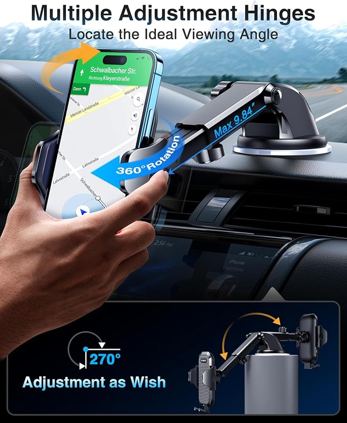 VANMASS 2026 【True Military-Grade】 Phone Holders for Your Car 【65 LBS Strongest Suction & Clip】 Ultimate Cell Phone Mount Dashboard Window Vent for iPhone 16 Pro Max 15 14 13 Samsung Android
