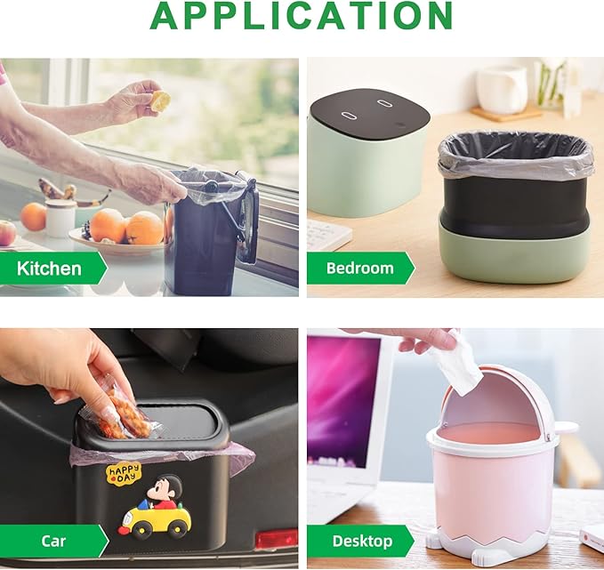 1.5 Gallon Trash Bags, 130 Count, Small Garbage Bags, No Flaps/Ties, 40x43cm, 2.6g/pcs, Unscented, White