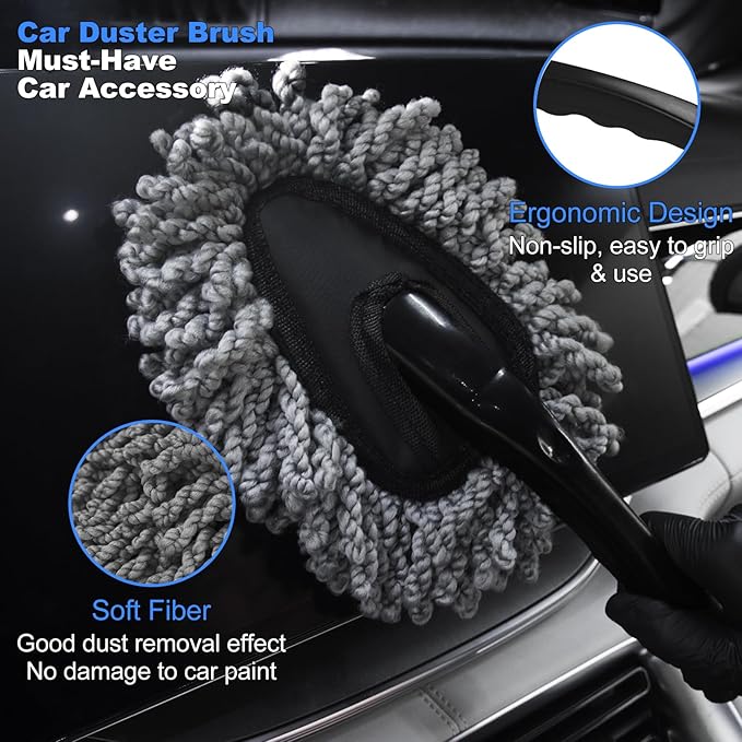 10PCS Car Detailing Cleaning Kit Interior Cleaner, Car Detailing Brushes, Car Duster, Car Cleaning Gel, Microfiber Cleaning Cloth, Car Accessories Essentials Supplies Tools for Auto,Truck, Interior
