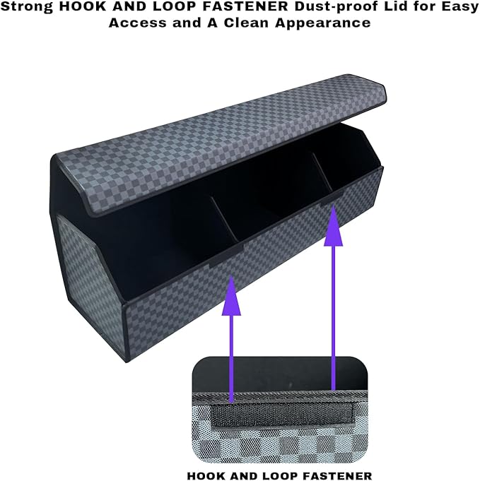Car Trunk Organizer for GX 550 2024-2025 - Custom Fit,Large Space Outdoor Trunk Organizer with Leather,Black and Gray Check,Adjustable Partition Design,for GX 550 2024-2025