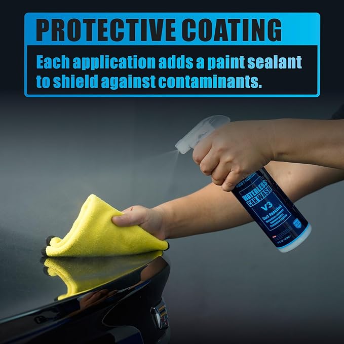 2-Pack Waterless Wash Spray and 6 Towels Kit for Cleaning, High Gloss and Protection- No Rinse Wash for Cars, Trucks, RVs Detailing - Ultra-Concentrated Safe Slick Lubricating Formula