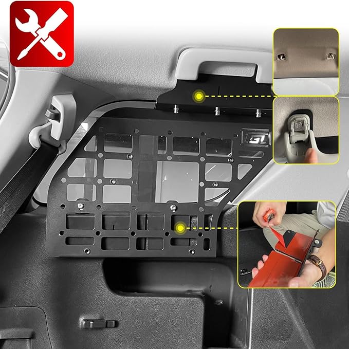 HIGH FLYING for Toyota Fortuner 2016-2024 Car Accessories Modular Storage Molle Panels System Trunk Shelf Luggage Trunk Organizer Aluminum Alloy (Side Panels+Shelf)