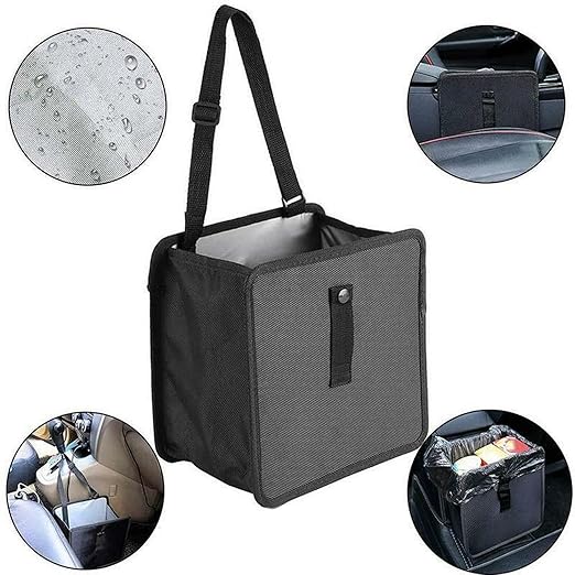 Foldable Car Trash Can, Hanging Waterproof Leakproof Car Trash Bin, with 40Pcs Trash Bags, Large Capacity Car Storage Bag, Travel Trash Bin for The Back/Front/Console, Multipurpose Car Garbage Bag