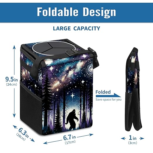 Bigfoot Car Trash Can with Lid Collapsible Reusable Waterproof Car Garage Bag,Automotive Garbage Can,Car Accessories Interior Car Organizer