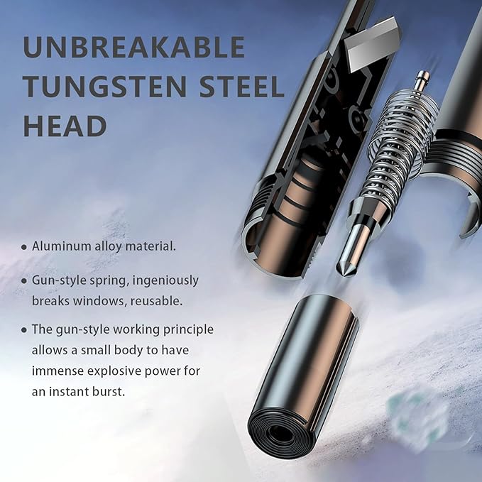 Car Safety Hammer, Auto Car Escape Tool (Bright Black)