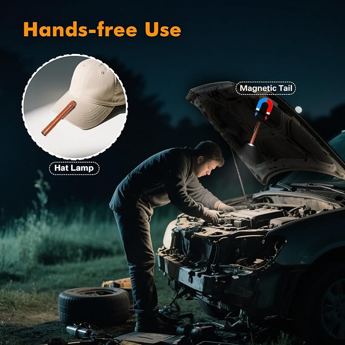 VTIGER T2A Compact EDC Flashlight,1500 High Lumens AA Rechargeable LED Flashlight, Super Bright Small Tactical Tail Switch Pocket Flash Light with Magnet for Camping,Hiking,Outdoor,Home,Emergency