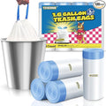 1.6 Gallon Mini Trash Bags Drawstring - 120 Count Strong Small Garbage Bags Unscented,White Trash Can Liners Strong Little Waste Basket Bags 6 Liter for Home Bathroom Office Car
